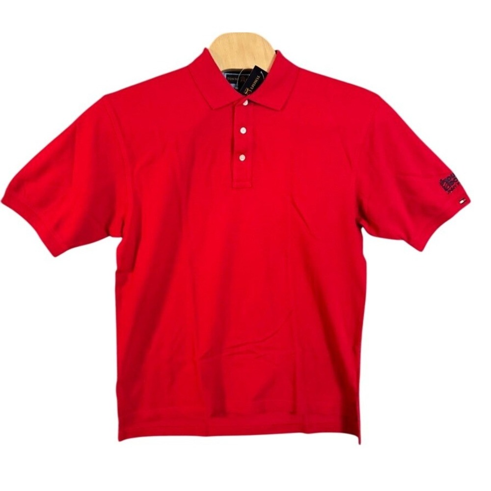 NWT Tommy Hilfiger Golf Mens Red Polo Shirt Dunkin Donuts Jimmy Fund NWT Large